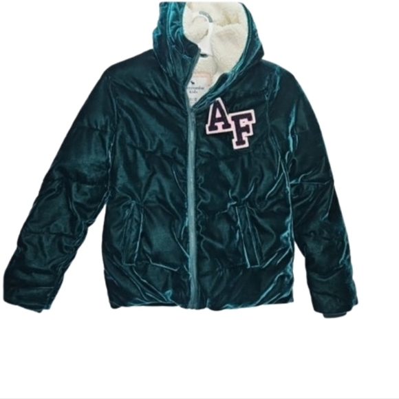 Abercrombie & Fitch Jackets & Blazers - Abercrombie & Fitch Green Hooded Jacket Puffer Coat AF  Size  11/12
